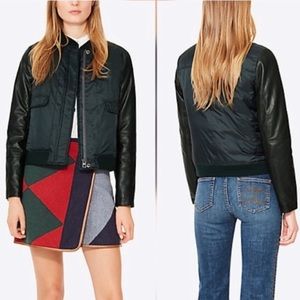 Tory Burch Marley Leather Bomber Jacket